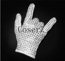 Movie/TV Michael Jackson Single Side Rhinestone Glove Collection For Billie Jean
