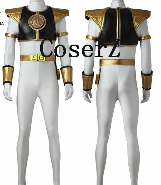 Movie/TV Power Ranger White Ranger Tommy Jumpsuit Zyuranger Cosplay Costume 3 Movie/TV Power Ranger White Ranger Tommy Jumpsuit Zyuranger Cosplay Costume