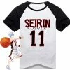 Anime Kuroko's Basket Ball Seirin 11 Kuroko Tetsuya T-shirt Cosplay Costume 2 Anime Kuroko's Basket Ball Seirin 11 Kuroko Tetsuya T-shirt Cosplay Costume