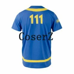 Game Fallout 4 T Shirt Vault 111 Cosplay Summer Blue Short Cosplay Costumes