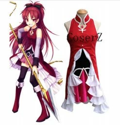 Anime Puella Magi Madoka Magica Sakura Kyoko Cosplay Costume