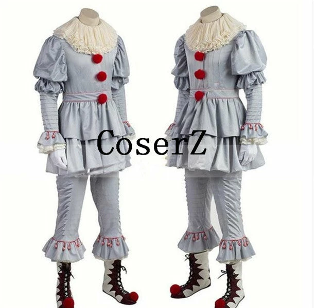 Movie/TV It 2017 Pennywise Adult Costume Halloween Terror Clown Cosplay Costume 3 Movie/TV It 2017 Pennywise Adult Costume Halloween Terror Clown Cosplay Costume