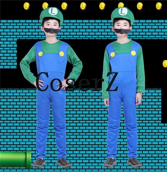 Game Super Mario Luigi Brothers Plumber Party Costume Cosplay 3 Game Super Mario Luigi Brothers Plumber Party Costume Cosplay