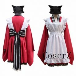 Anime Gugure Kokkuri-san Gyoku Chan Maid Dress Cosplay Costume