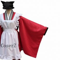 Anime Gugure Kokkuri-san Gyoku Chan Maid Dress Cosplay Costume