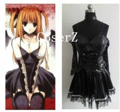 Anime Death Note Misa Amane Imitation Leather Cosplay Costumes(No Sockings)