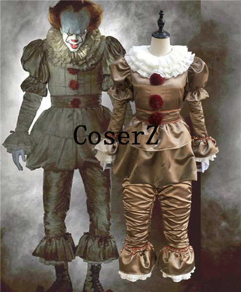 Movie/TV It 2017 Pennywise The Clown Costume Halloween Carnival Adult Cosplay Costume 3 Movie/TV It 2017 Pennywise The Clown Costume Halloween Carnival Adult Cosplay Costume