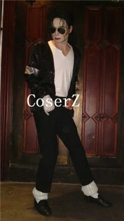 Movie/TV Michael Jackson Tee Billie Jean V-neck T-shirt Cosplay Costumes