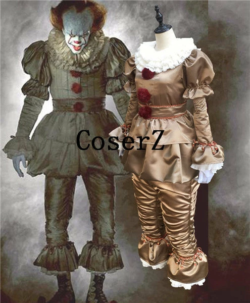 Movie/TV It 2017 Pennywise The Clown Costume Halloween Carnival Adult Cosplay Costume 5 Movie/TV It 2017 Pennywise The Clown Costume Halloween Carnival Adult Cosplay Costume