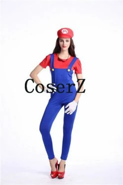 Game Super Mario Costumes Women Luigi Plumber Cosplay Costume