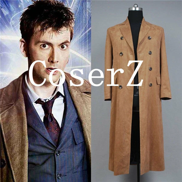 Movie/TV Doctor Who Dr. Brown Long Trench Cosplay Costume 3 Movie/TV Doctor Who Dr. Brown Long Trench Cosplay Costume