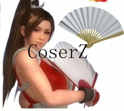 The King Of Fighters Shiranui Weapon White Folding Fan Game Cosplay Costume
