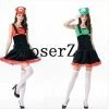 Game Super Mario Costume Women Halloween Cosplay Luigi Cosplay Costume