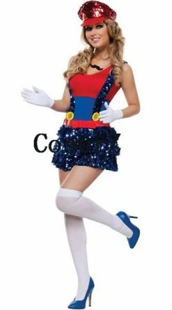 Game Super Mario Women Luigi Clothing Plumber Cosplay Costume