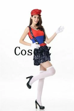 Game Super Mario Women Luigi Clothing Plumber Cosplay Costume