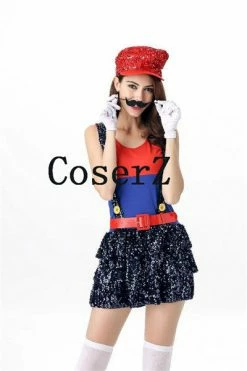 Game Super Mario Women Luigi Clothing Plumber Cosplay Costume