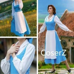 Princess Custom-made Belle Blue Dress, Blue Belle Costume, Belle Cosplay Costume