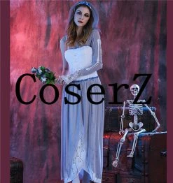 Movie/TV Corpse Bride Costume Scary Skeleton Joker Outfit Cosplay Costume