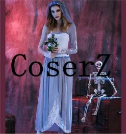 Movie/TV Corpse Bride Costume Scary Skeleton Joker Outfit Cosplay Costume