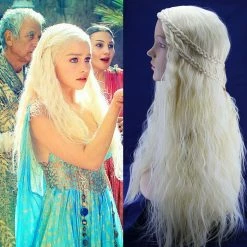 Movie/TV Daenerys Targaryen Dragon Princess Light Wig Game Of Thrones Braids Cosplay Wig