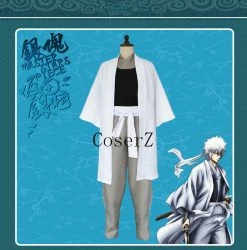 Anime Gintama Silver Soul Sakata Gintoki Kimono Cosplay Costume