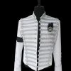 Movie/TV Michael Jackson Retro Punk White Jacket British Army Dress Coat Cosplay Costume