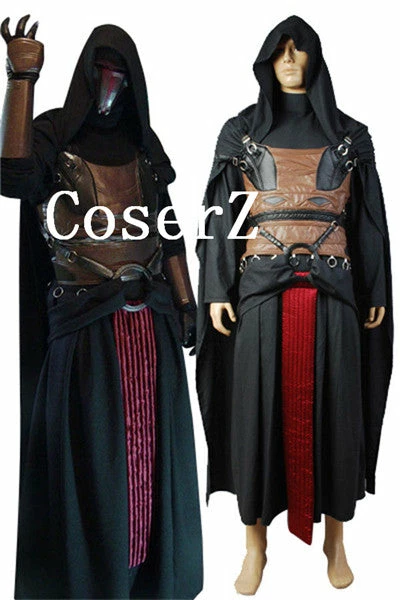 Movie/TV Star Wars Darth Revan Black Outfit Cape Cloak Cosplay Costume 3 Movie/TV Star Wars Darth Revan Black Outfit Cape Cloak Cosplay Costume