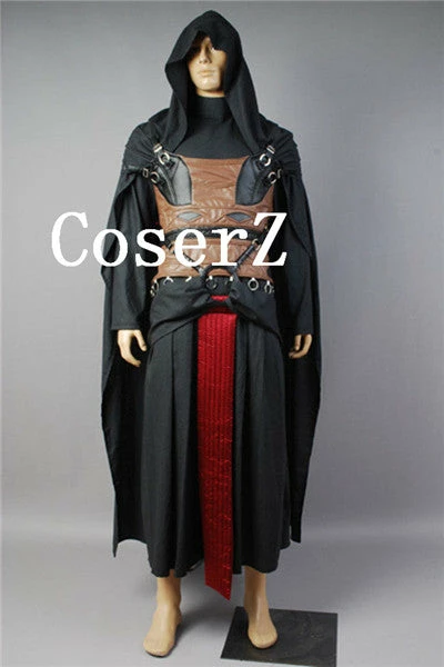 Movie/TV Star Wars Darth Revan Black Outfit Cape Cloak Cosplay Costume 4 Movie/TV Star Wars Darth Revan Black Outfit Cape Cloak Cosplay Costume