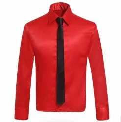 Movie/TV Michael Jackson 99 DANGEROUS SHIRT WITH TIE Red Blue Color Cosplay Costume
