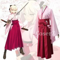 Anime Fate Grand Order Sakura Saber Okita Souji Kendo Uniform Cosplay Costume