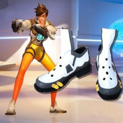 Game OW Tracer Cosplay Shoes Lena Oxton Fighting Cosplay Boots Custom Made