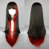 Wigs Lolita Women Harajuku Long Cosplay Wig Red Black Mixed Ombre Hair