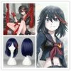 Wigs Kill La Kill Ryuko Matoi Short Hair Dark Blue Mixed Red Anime Cosplay Wig