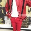 Movie/TV Michael Jackson Leather Thriller Red Jacket Pants Cosplay Costume