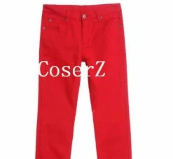 Movie/TV Michael Jackson Leather Thriller Red Jacket Pants Cosplay Costume 8 Movie/TV Michael Jackson Leather Thriller Red Jacket Pants Cosplay Costume
