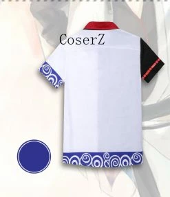 Anime Gintama Silver Soul Sakata Gintoki Short Sleeve Shirt Cosplay Costume