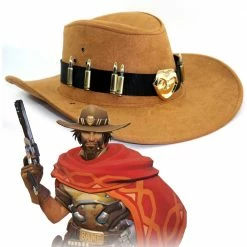 Game Mccree Cowboy Cosplay Hat Copper Badges