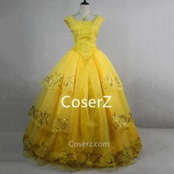 2017 Moive Beauty And The Beast Belle Dress Princess Top Quality Cosplay Costume