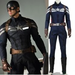 Comic Captain America 2 The Winter Soldier Steve Rogers Cosplay Costume Deluxe Version