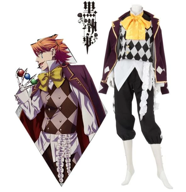 Anime Black Butler Kuroshitsuji Noah's Ark Circus Joker Cosplay Costume 3 Anime Black Butler Kuroshitsuji Noah's Ark Circus Joker Cosplay Costume
