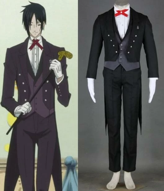 Anime Black Butler Kuroshitsuji Sebastian Uniform Cosplay Costume 3 Anime Black Butler Kuroshitsuji Sebastian Uniform Cosplay Costume