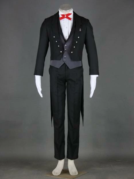 Anime Black Butler Kuroshitsuji Sebastian Uniform Cosplay Costume 4 Anime Black Butler Kuroshitsuji Sebastian Uniform Cosplay Costume