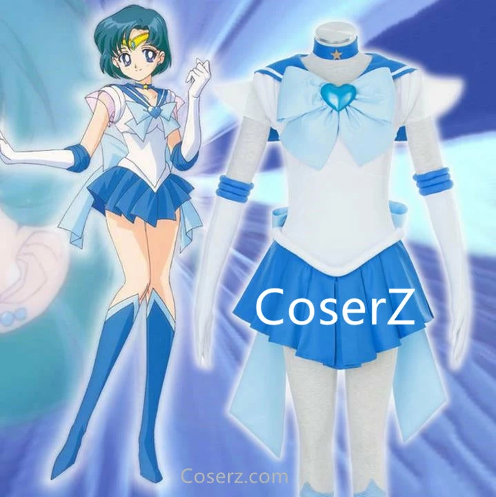 Anime Sailor Moon Cosplay Costume Ami Mizuno Sailor Mercury Cosplay Senshi Costume 2 Anime Sailor Moon Cosplay Costume Ami Mizuno Sailor Mercury Cosplay Senshi Costume