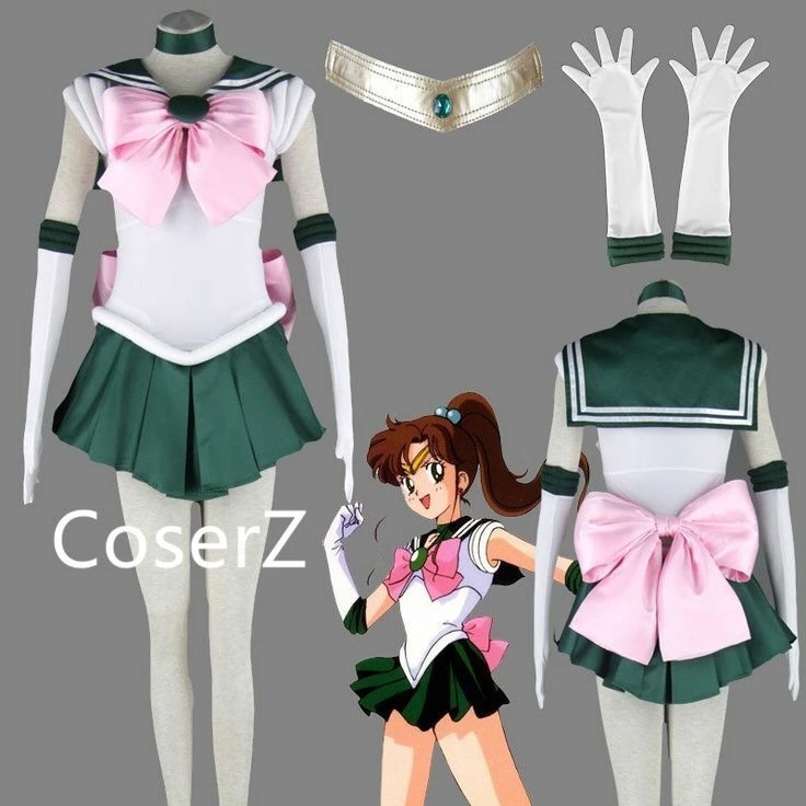 Anime Sailor Moon Sailor Jupiter Cosplay Costume 3 Anime Sailor Moon Sailor Jupiter Cosplay Costume