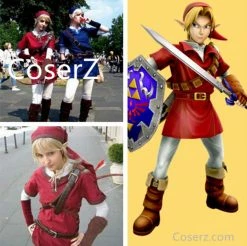 Game Custom The Legend Of Zelda Costume, Red Link Costume, Link Red Cosplay Costume