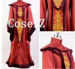 Movie/TV Star Wars Episode I The Phantom Menace Padme Amidala Red Gown Dress Robe Cosplay Costume