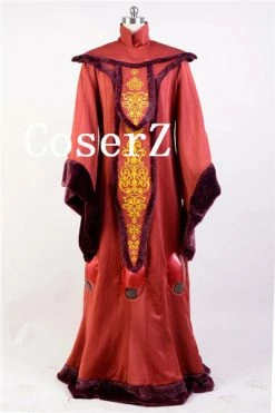 Movie/TV Star Wars Episode I The Phantom Menace Padme Amidala Red Gown Dress Robe Cosplay Costume