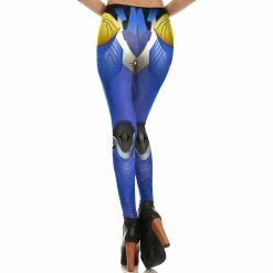 Game OW Pharah Leggings Cosplay Printed Elastic Slim Fitness Leggings Pants Trouser
