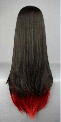 Wigs Lolita Women Harajuku Long Cosplay Wig Red Black Mixed Ombre Hair