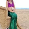 Princess Kids Mermaid Swimwear, Ariel Green Tail And Seashell Top